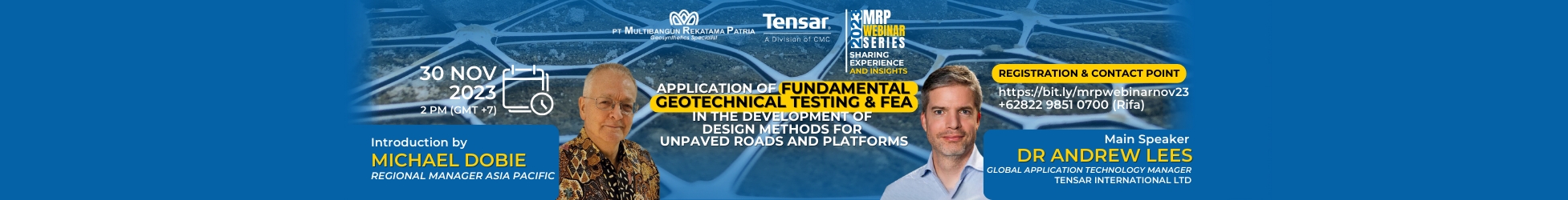 Image of (Webinar) Application of Fundamental Geotechnical Testing and FEA in the Development of Design Methods for Unpaved Roads and Platforms 2023 with MRP, Indonesia