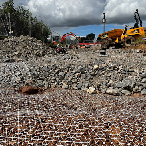 Image of geogrids on a construction site